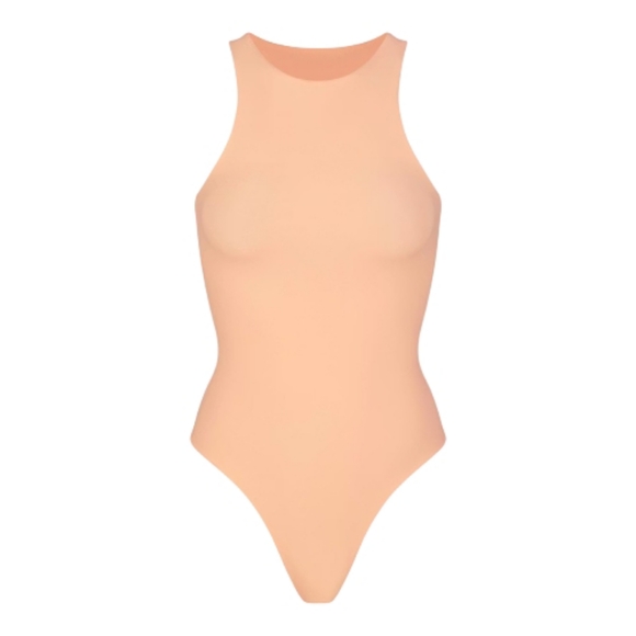 SKIMS Fits Everybody High Neck Bodysuit Faded Nectar XS - Picture 4 of 8